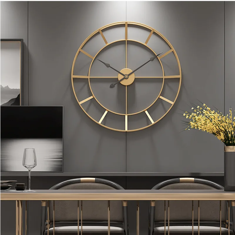 

50CM Large Round Metal Wall Clock Silent Wall Watch Modern Design Clocks For Home Decor Office European Style