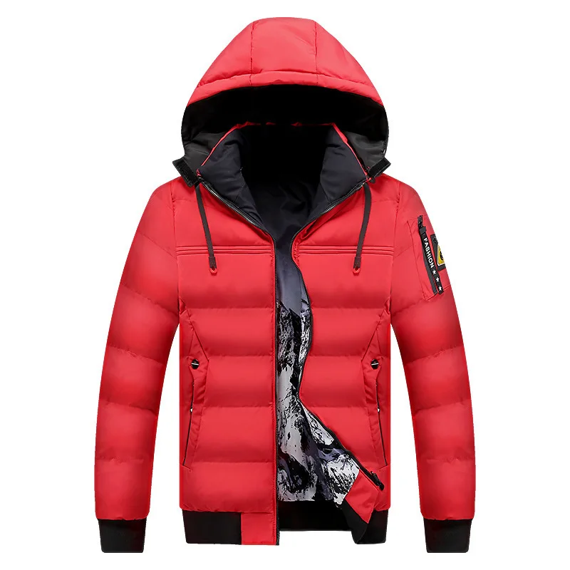 2021 Men Winter Casual Thick Warm Waterproof Wear on Both Sides Parkas Men Autumn New Outwear Windproof Hat Parkas Jacket Man