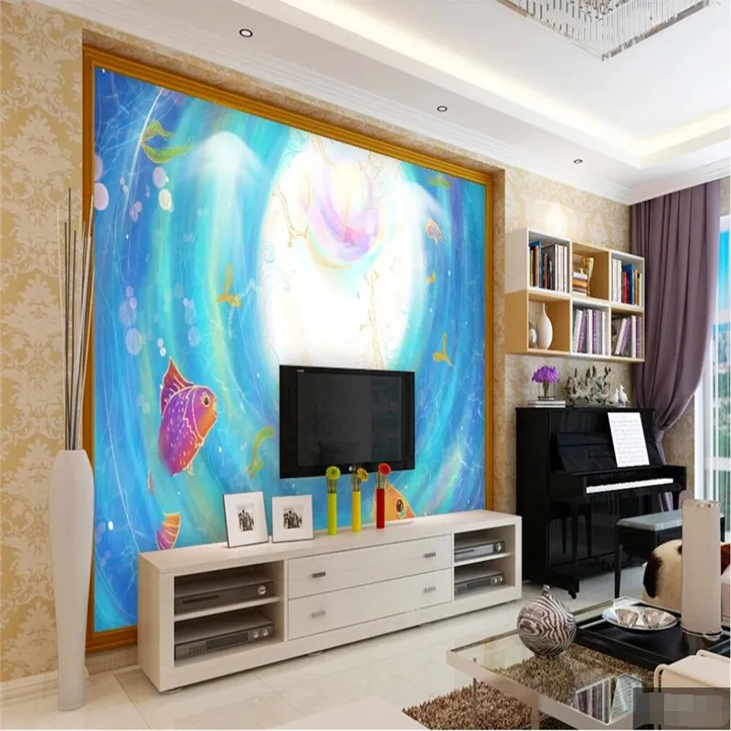 Custom wallpaper art children's room modern minimalist TV background wall decoration painting-high-grade waterproof material