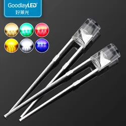 1000PCS 3MM Flat Top Transparent Short Leg Boundless Red Blue Green Yellow White Warm DIP LED