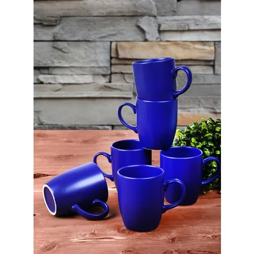 Mat Cobalt Cloud Mug 6 Pcs Ceramic Coffee Cup Mugs Women Water Soft Drink Beverage Cup