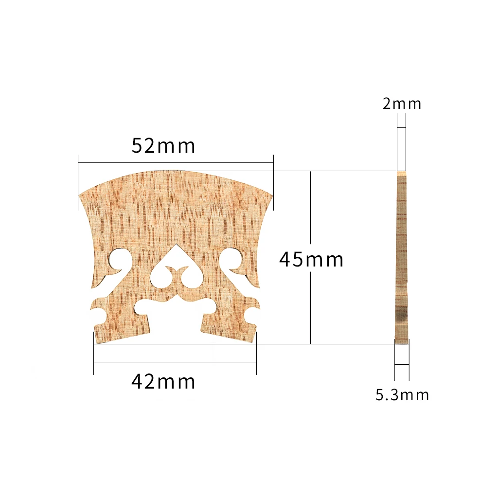 1PC- AA Grade Maple Triditional 4/4 Violin Bridge Upside-Down Heart Baroque Violin Bridge 42mm