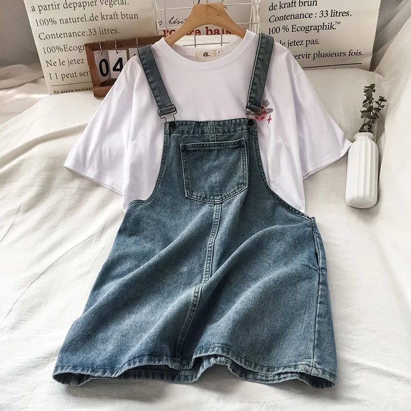 Denim Strap Skirt New Spring Summer Women Casual Suspender Denim Overalls Dress 2021 Fashion Bodycon Jumpsuit Skirt Female