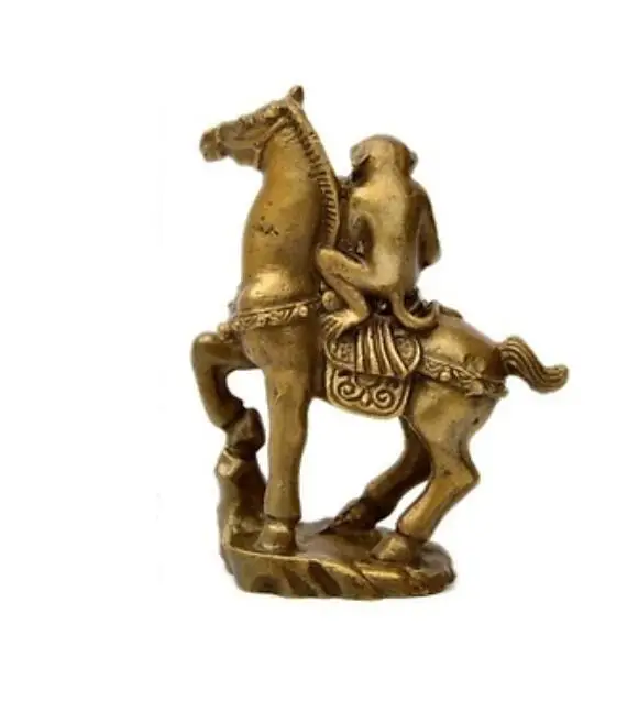 China  Small Collectibles Brass Monkey&Horse Statues