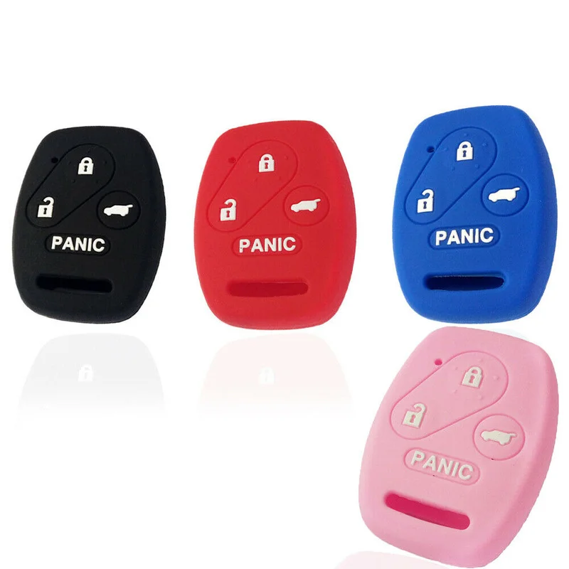 4-Color for Honda Accord Civic Silicone Car Key Case Cover Keyless Fob Shell Skin Holder Protector Covers 4 Button