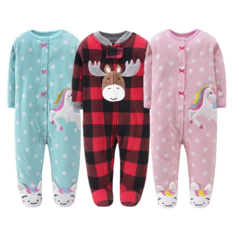 New 2023 Sping Autumn Infants Jumpsuit Clothing Baby Rompers Clothes Cute Soft Cartoon Newborn Boys Girls Polar Fleece Babies