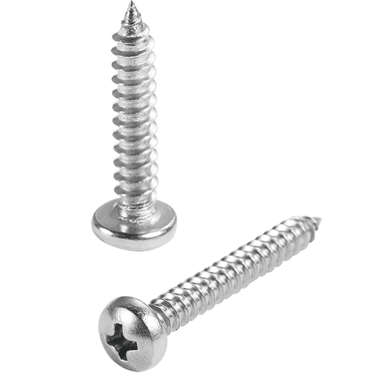 M3.5 Cross Recessed Pan Round Head Self Tapping Screws 8 10 12 14 16 50 60mm Extend Tapping Screws 304 Stainless Steel