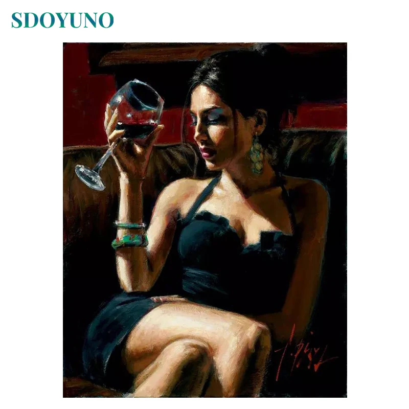 SDOYUNO 60x75cm Painting By Numbers Women DIY Paint By Numbers For Adult Figure Frameless Digital Painting On Canvas Unique Gift