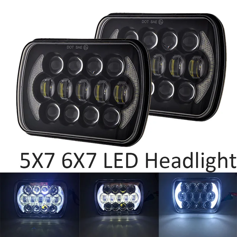 5X7 inch 85W h4 LED HEADLIGHT BULB 7x6inch headlamp DRL for Jeep Wrangler YJ XJ truck FLD Firebird Celica 240SX 7inch led lamp