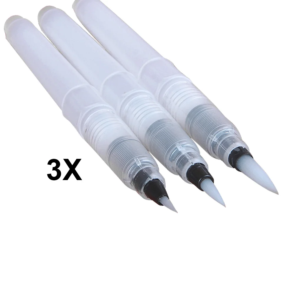 1/3Pcs Refillable Ink Color Pen Water Brush Painting Calligraphy Illustration Pen Office Stationery UND Sale