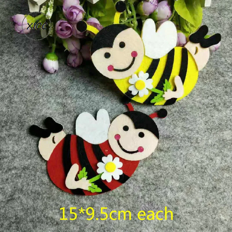 T-N Non-woven Toy Animal Ladybug Bee Panda Butterfly Felt DIY Pack Kindergarten Decoration Primary School Classroom Wall Sticker