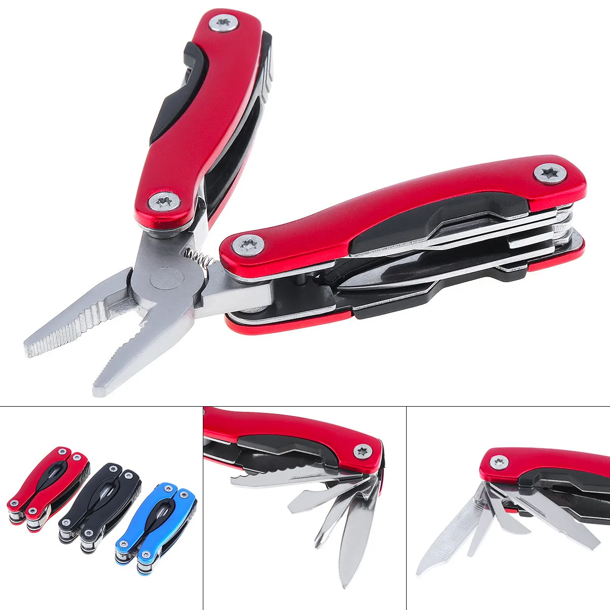 

Multifunction Folding Mini Pliers Screwdriver Can Bottle Opener Combination Tool with Nylon Bag for Outdoor Camping Accessories