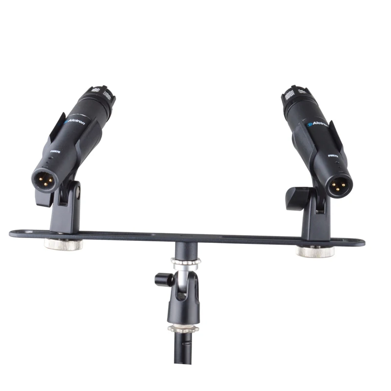 Alctron MAS020 double microphone stand stereo recording dual microphone stand attached to mic stand directly