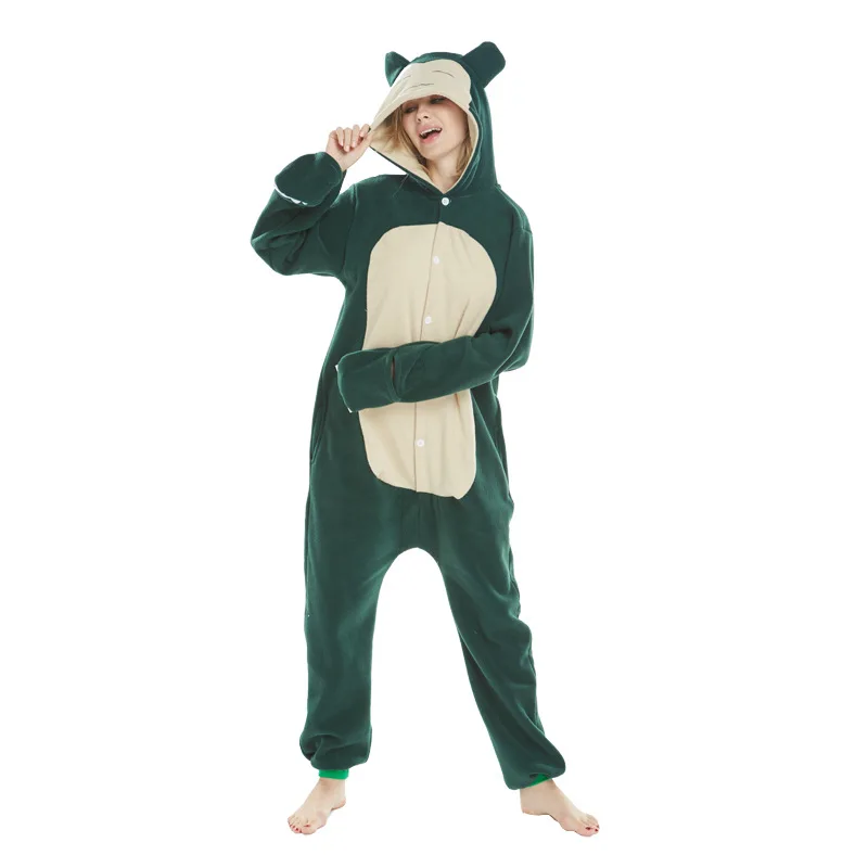 New Snorlax Kigurumi XXL Cartoon Suit Women Pajama Anime Onesies For Adult Men Onsie Boy Girls Pijamas Fleece One-Piece Bodysuit