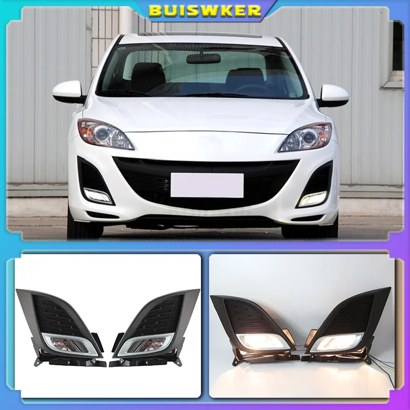 

1 set front Bumper Fog Light Lamp+Wiring+Switch Kit For Mazda 3 2010-2013 Clear Lens foglight headlights