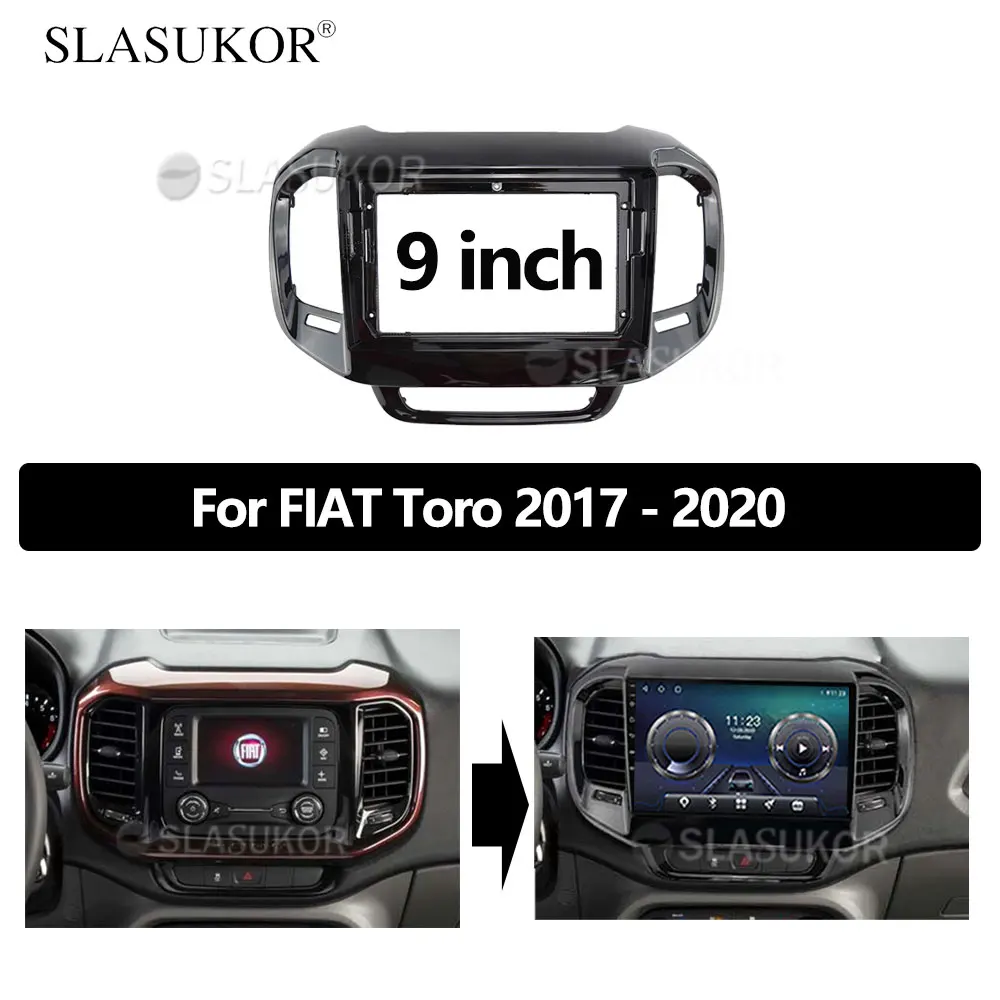 

9 INCH Fascia fit For FIAT Toro 2017 2018 2019 2020 Cable Mp5 ABS Stereo Panel Dash Mounting Installation Trim Kit Frame Bezel