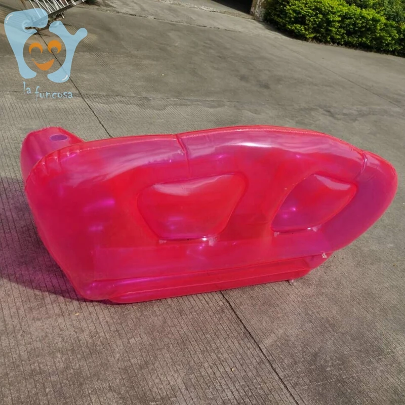 Home OutdoorInflatable Clear Pink Double Person Air Sofa  Bubble Chair Summer Water Beach Party Blow Up Couchs Lounger image 6