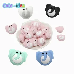 Cute-Idea 10PCs Elephant Beads Teether Nursing Pacifier Pearl DIY Accessories Chain BPA Free Chewable Teething Soft Baby Product