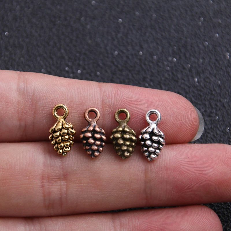 18pcs Four color Metal Alloy 5*7*14mm Lovely Christmas Pineal Vintage Pendant Charms Jewelry Components Finding