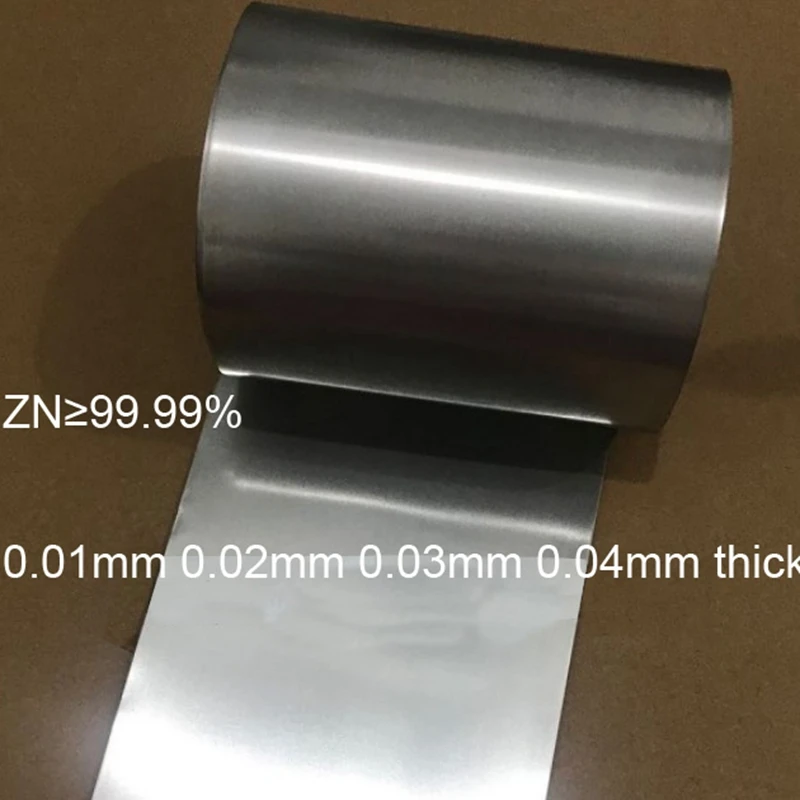 0.05mm 0.07mm 0.08mm 0.1mm pure zinc sheet strip Slab metal Fruit battery electrode material zinc strip Zn foil research