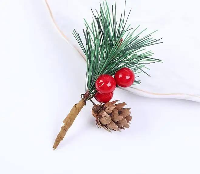 Christmas gift grafting Christmas simulation plant pine fruit red berry insert Christmas tree decorating accessories