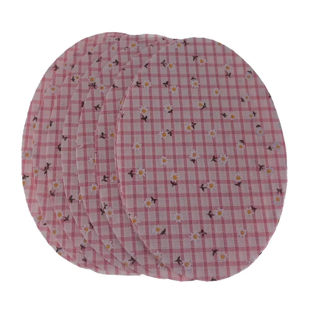 Ellisse stampato Plaid tessuto di cotone fai da te ferro sulle toppe abbigliamento riparazione gomito ginocchio foro per cucire accessorio 9.2x13.4cm