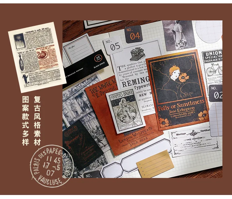 40pcs/lot Memo Pads Sticky Notes Vintage Ins series Paper diary Scrapbooking Stickers Office School stationery Notepad