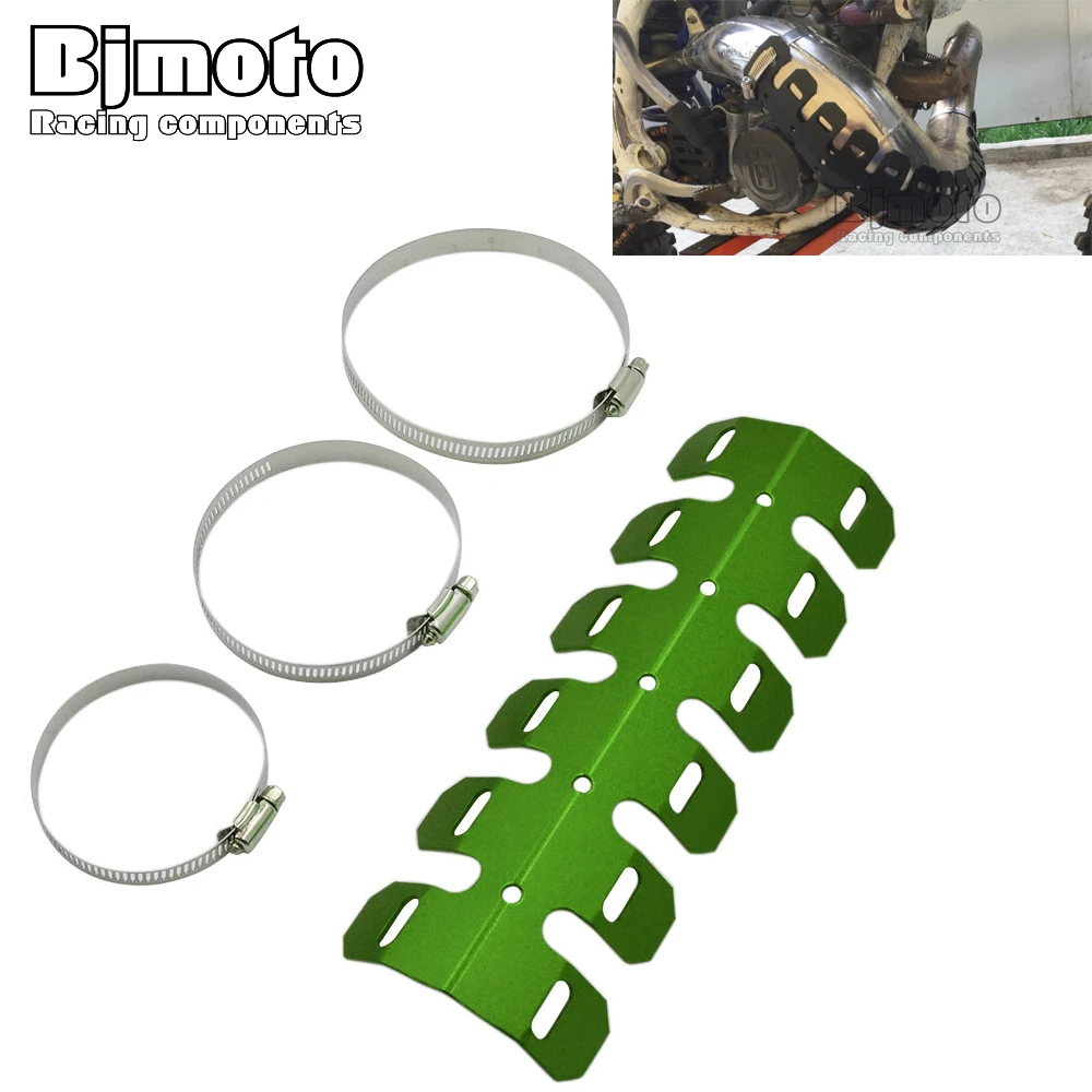 BJMOTO Motorcycle Heat Exhaust Thermal Wrap Pipe Shield Guard Cover For Kawasaki KLR650 KX250F KLX250 KLX125 KX450F KX65