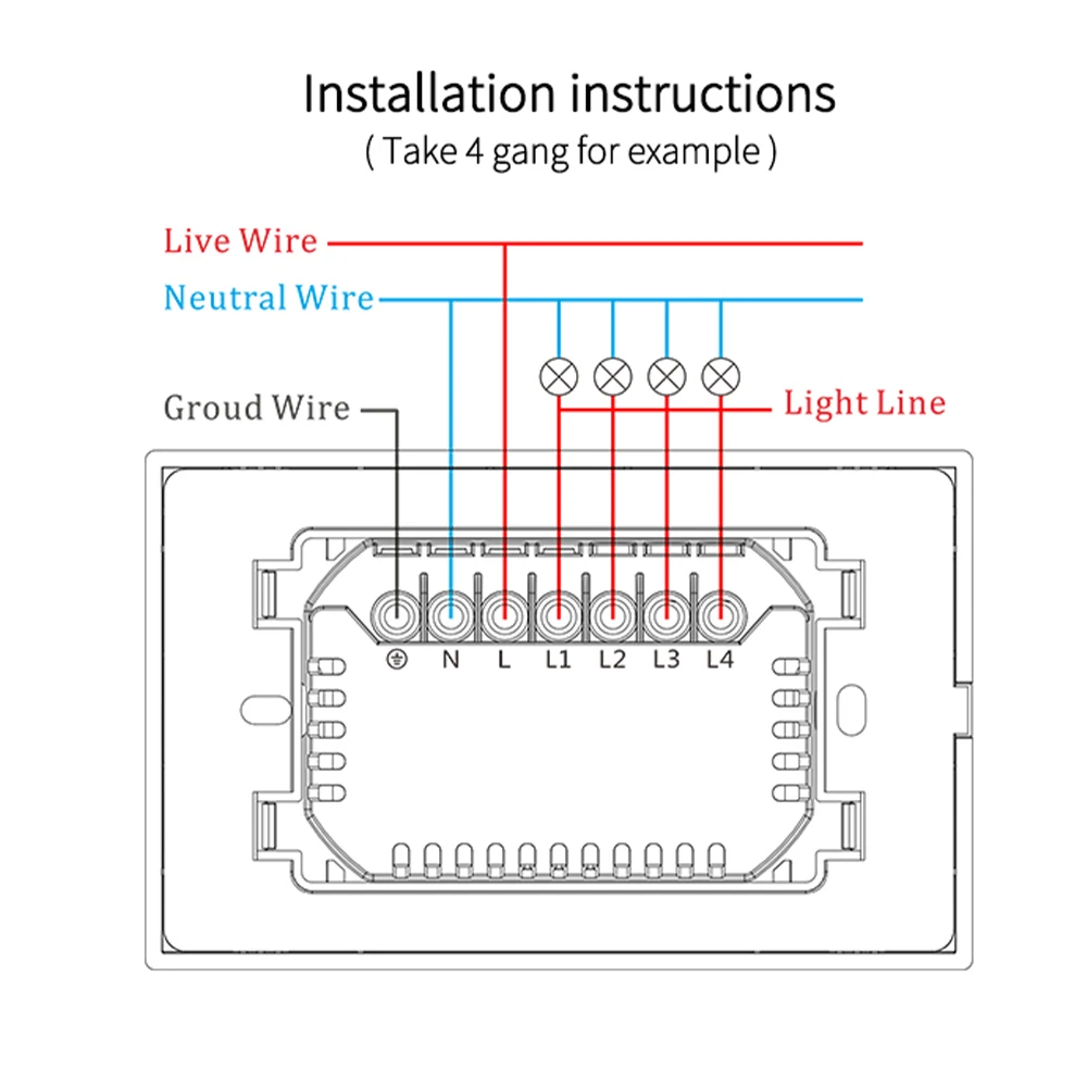 Zemismart Tuya WiFi US Wall Light Switch Neutral Wire Required Smart Life Alexa Google Home Control 1 2 3 Gangs Interruptor