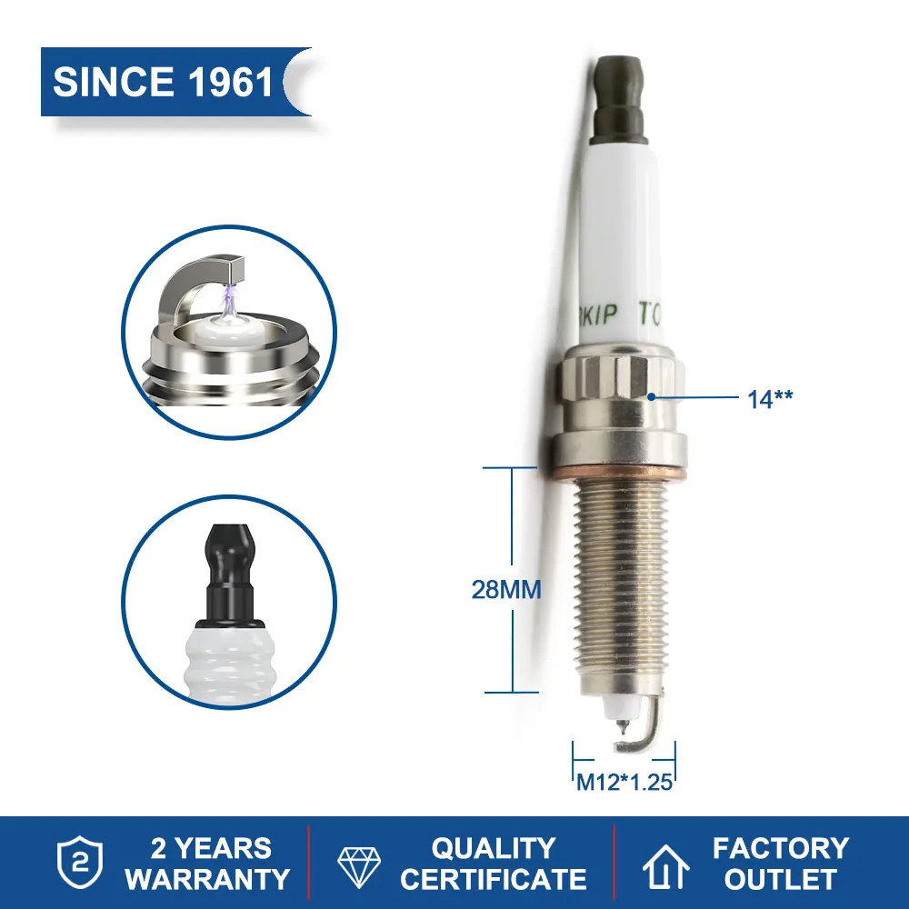 2-8PCS Iridium Spark Plug TORCH UL8RKIP Replace for 95705/SILKR8B8DS 97506/SILZKBR8D8S SILZKBR8C8S 96987/SILZKBR8E8S Auto Parts