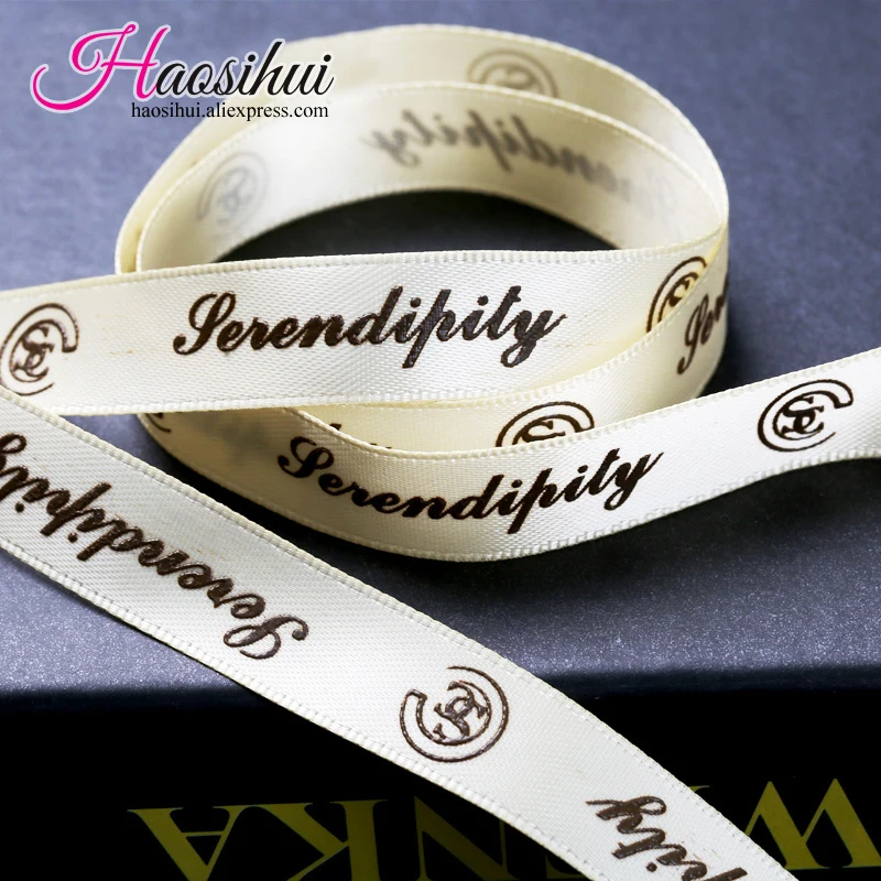 1/2''(13mm) Custom Three-Dimensional Satin Ribbon Logo Printed Decoration Brand Polyester Gift 100 yards/lot