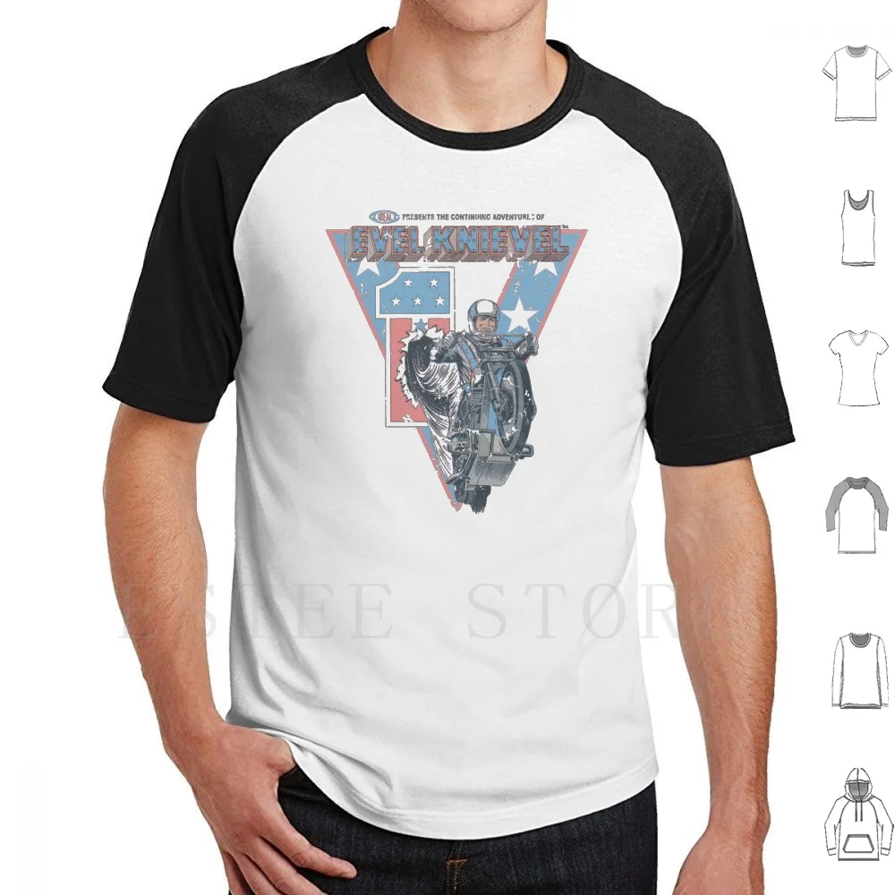 Футболка Evel Knieval, мужская хлопковая футболка 6xl Evel Knieval, идеальные игрушки, трюки, велосипеды, мотоциклы, злой трюк, ретро, 70-е годы