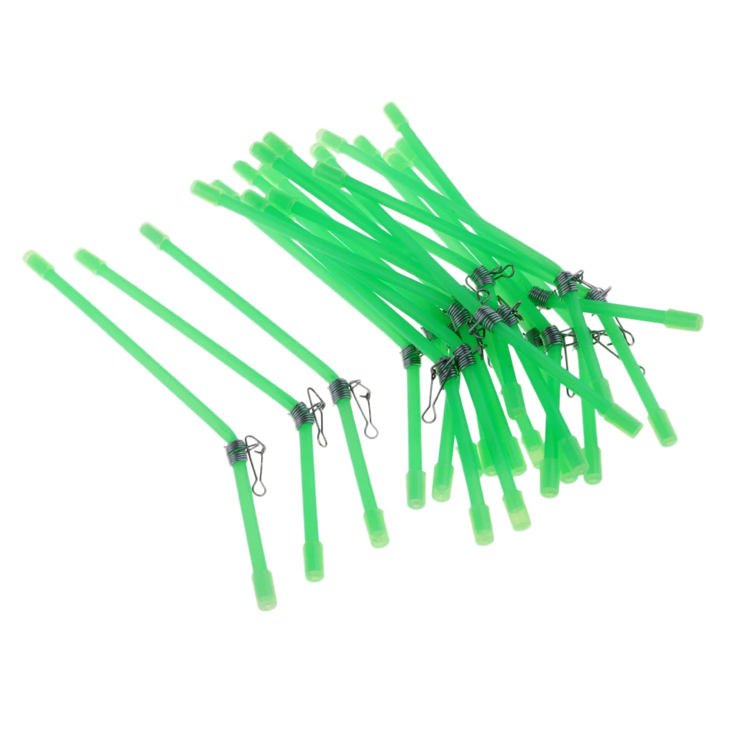 20 Pcs Plastic Anti   Booms with Strong Snap Glow in Night Fishing Rig Bent Booms for Fishing Lovers