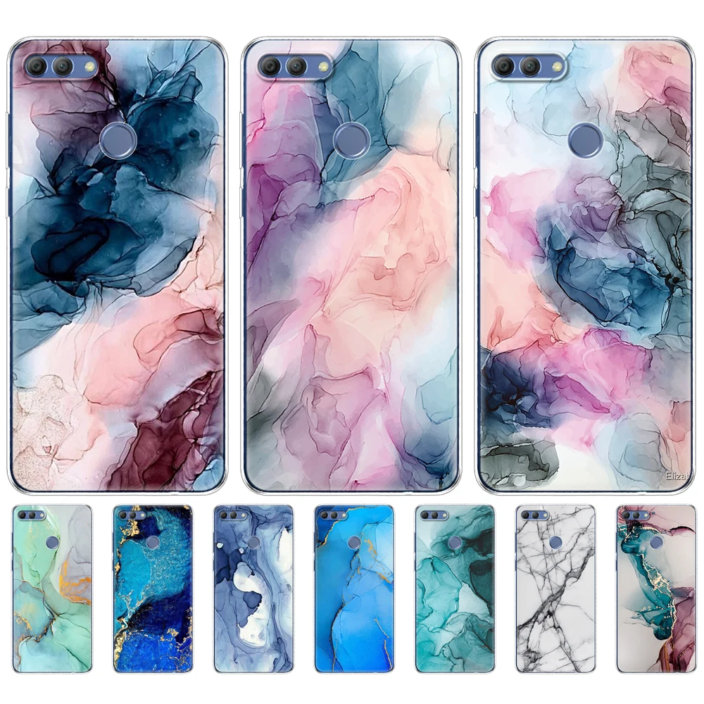 Silicone Cover Phone Case For Huawei P20 P7 P8 P9 P10 Lite Plus Pro 2017 p smart 2018 back cover fashion marble