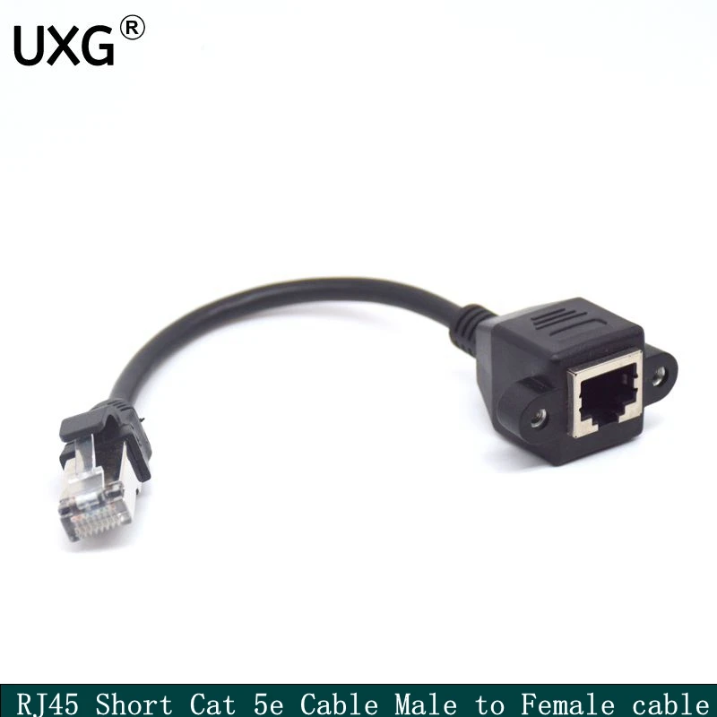 RJ45 Short Cable Male To Female Screw Panel Mount Ethernet LAN Network Extension 15CM Cable Rj45 Female To Male 30cm 60cm Cable