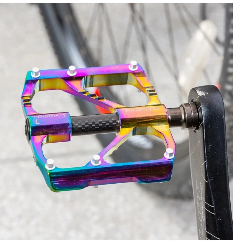 PROMEND Colorful Ultralight Bicycle Pedal MTB Road Bike Pedals Aluminum Alloy Anti-slip Bike Pedals Waterproof 3 Bearing Pedals