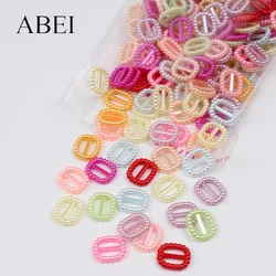 200pcs White Beige Colorful Ribbon buckle For Wedding Party Decoration ABS Resin Pearls Beads DIY Arts Crafts Ornaments Material