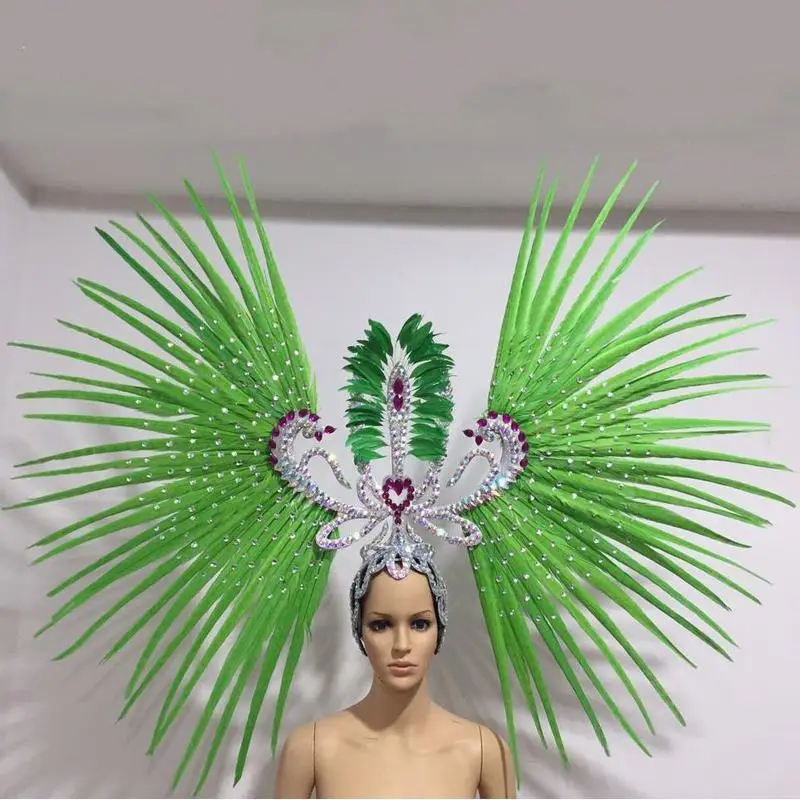 Custom Samba Party Halloween Women Carnival Headdress Dance Stage Feather Headpiece for Singers