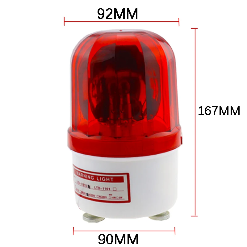 Lámpara de alarma giratoria, luz de advertencia impermeable, base de succión magnética de 10W, LTE-1101J, rojo, verde, azul, 12V, 24V, 48V, 110V,