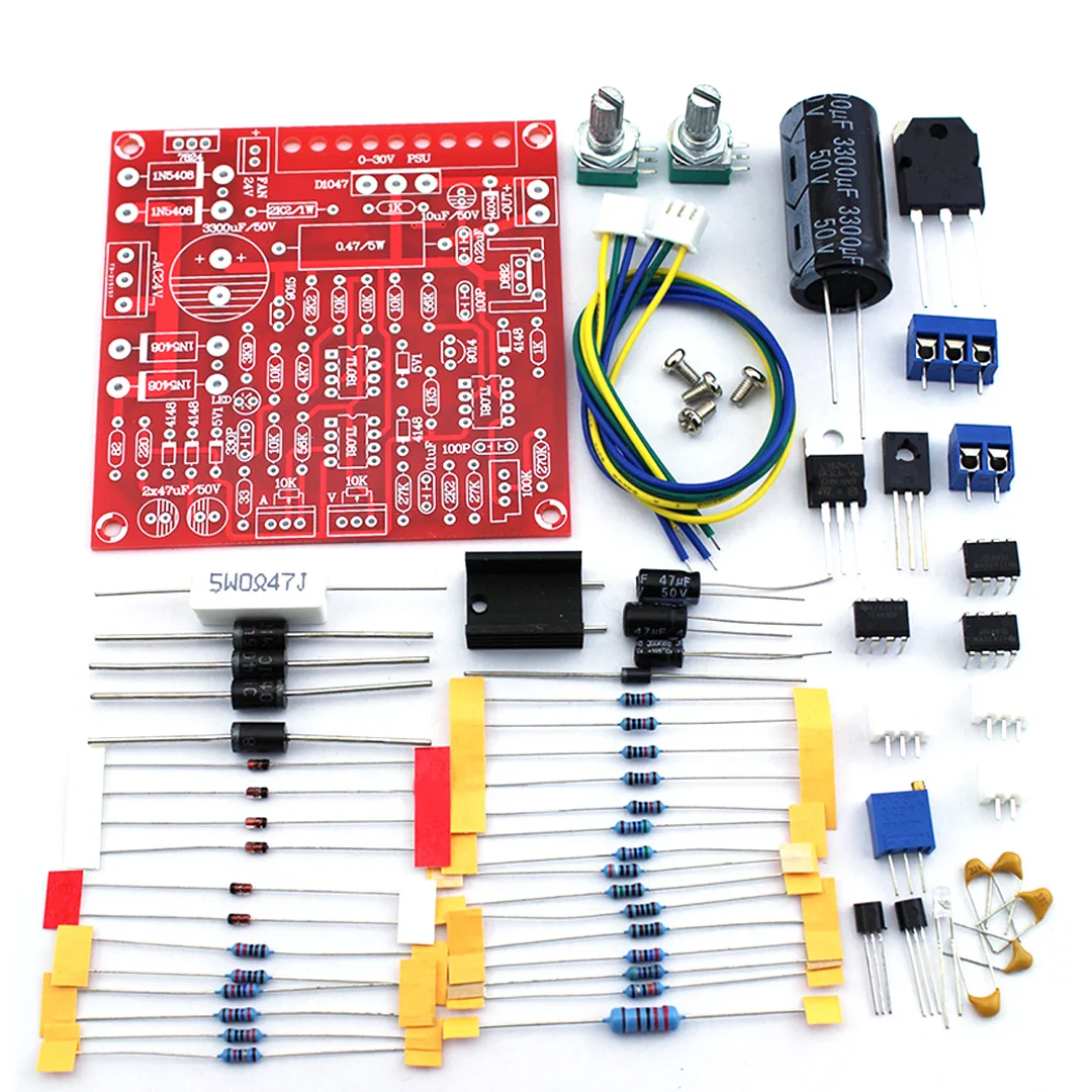 0-30V 2mA-3A DC Regulated Power Supply DIY Kit Continuously Adjustable Current Limiting Protection Voltage Regulator Set