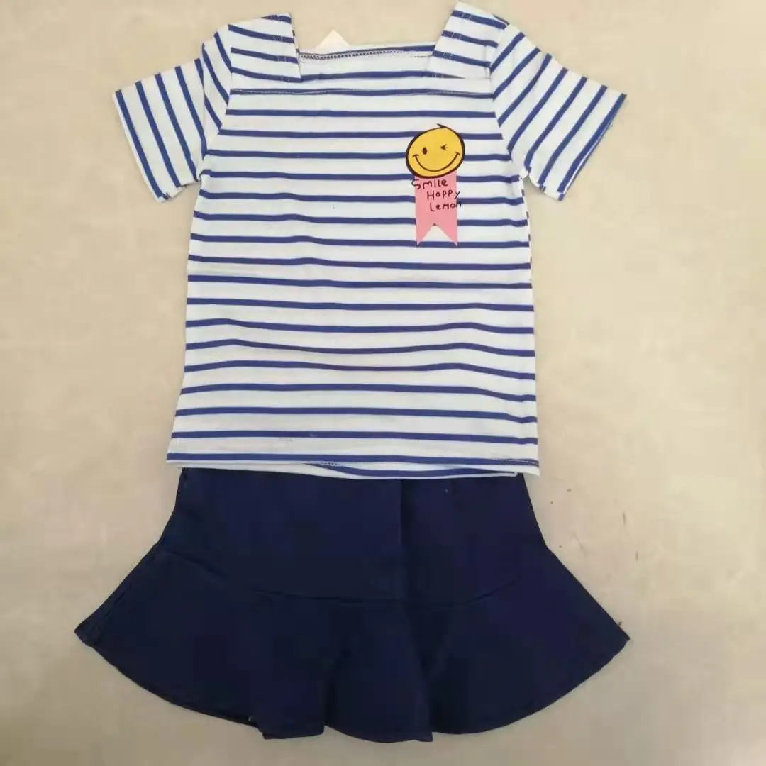 Girls Clothing Sets 2021 New Arrival Summer Kids Clothing Sets Children two pcs set T-shirt and denim skirt clothing for 2T-6T