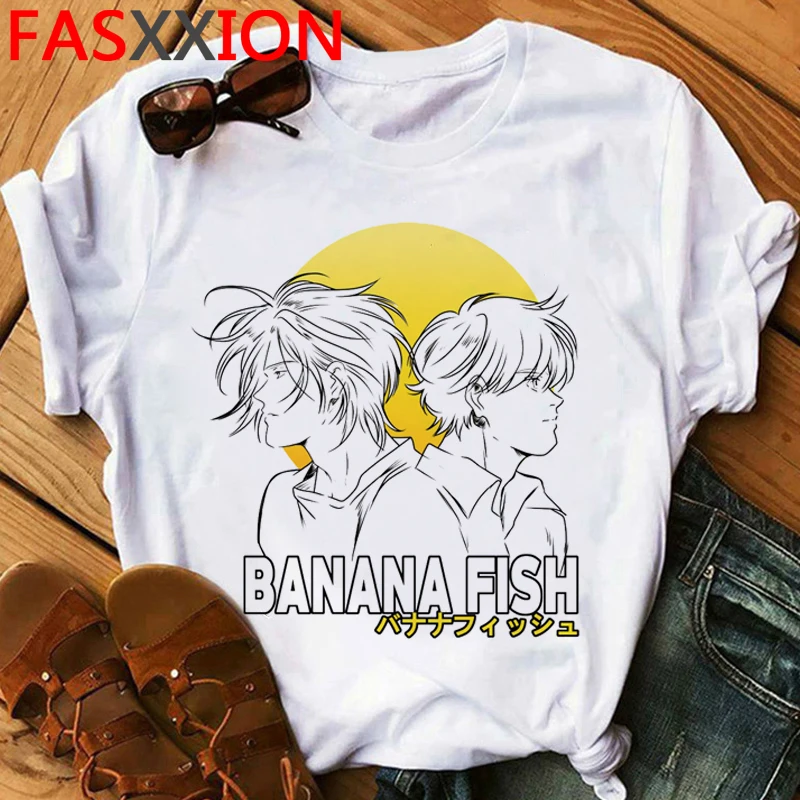 Banana Fish Funny Cartoon Summer T Shirt Women Casual Japanese Anime T-shirt Graphic Streetwear Aesthetic Tshirt 90s Tops Female