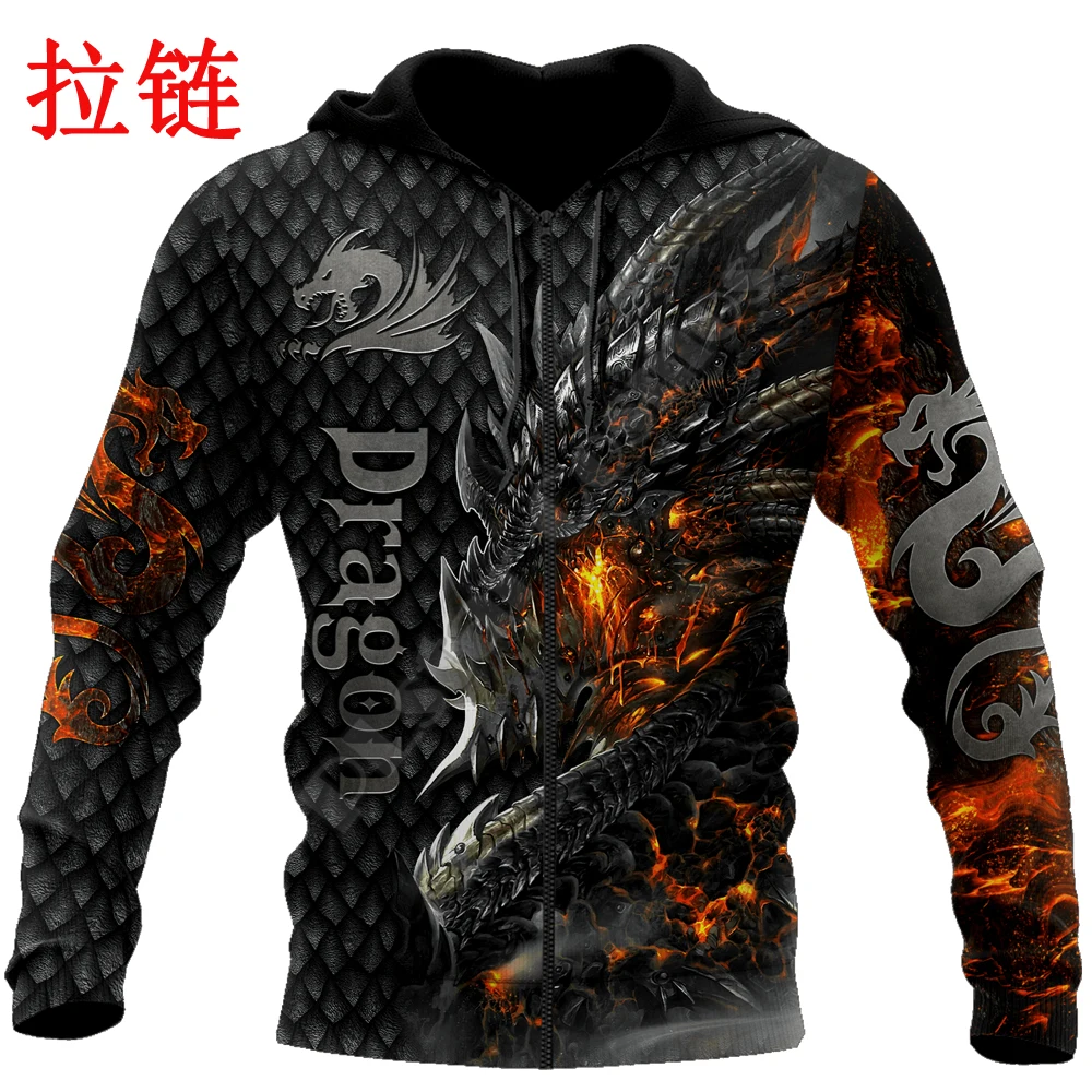 Beautiful Fire Dragon 3D All Over Printed Mens Hoodie Unisex hoodies Sweatshirt Autumn Streetwear Casual Jacket Tracksuit KJ749