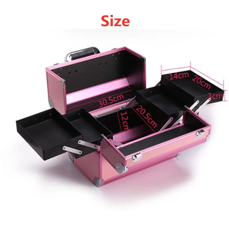 Professional Women Large Capacity Makeup Fashion Bag Cosmetic Case Bag Multilayer Storage Box Portable Makeup tools storage