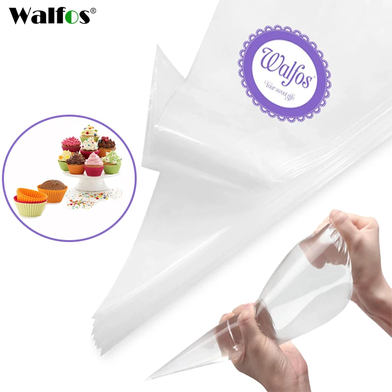 WALFOS 100PCS Pastry Bags DIY Cooking For Cake Cream Decorating Tips Fondant Pastry Bag Tools Kitchen Baking Accessories