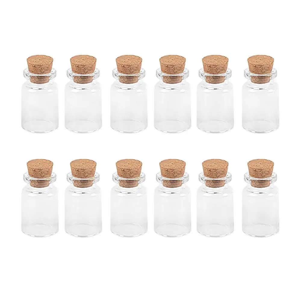 

100Pcs 6ml Small Empty Clear Glass Jars with Cork Wishing Perfume Bottles Craft Decorative Refillable Vials Versatile Reusable