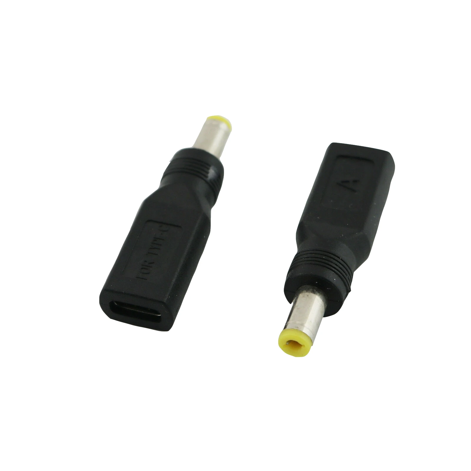 1x USB 3.1 유형 C 암 잭-DC 4.8mm x 1.7mm 수 플러그 전원 충전 어댑터 커넥터 스트레이트 블랙