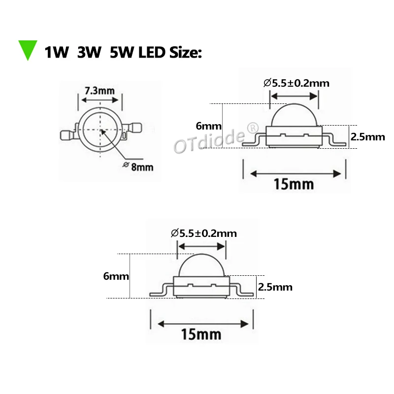 Chip LED ad alta potenza IR infrarossi 3W 5W 680nm 740nm 800nm 850nm 880nm 940nm 980nm lampada a diodi emettitori per telecamera per visione notturna