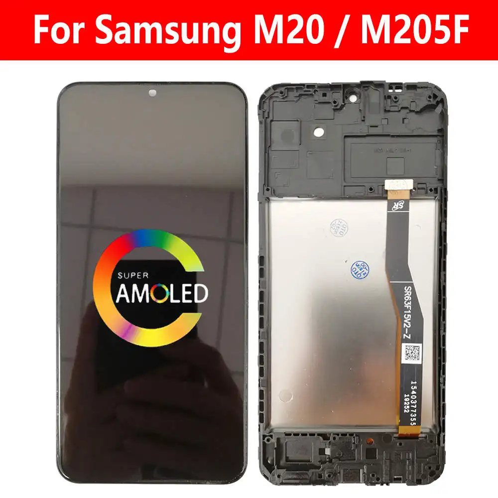 M205 LCD Display For Samsung Galaxy M20 LCD SM-M205F/DS M205FN lcd With Frame M205G M205M Screen Touch Sensor Digitizer Assembly