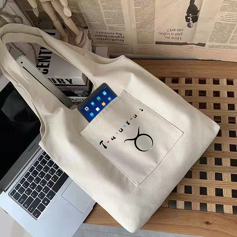 Sac à bandoulière en coton pour femmes, fourre-tout réutilisable, sacs de Shopping décontractés, Style Harajuku